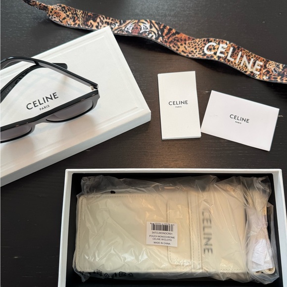 Celine Black Rectangular Sunglasses - Picture 2 of 4